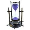 Victorian Antique Brass Purple Sand Timer & Nautical Pocket Chain Compass with Belt Strap Leather Case view 3