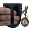 Victorian Antique Brass Purple Sand Timer & Nautical Pocket Chain Compass with Belt Strap Leather Case view 4