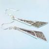 hgTUP Earring S925 Personality Fashion Marcasite Smooth Triangle Earrings Female/Silver view 3