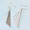 hgTUP Earring S925 Personality Fashion Marcasite Smooth Triangle Earrings Female/Silver view 4