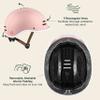 Retrospec Remi Kids' Bike Helmet for Youth Boys & Girls- Bicycle Helmet with Built-in Visor and Adjustable Reflective Straps for Skateboarding, Scooters, Rollerblading - Blush - 49-53cm view 3