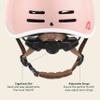 Retrospec Remi Kids' Bike Helmet for Youth Boys & Girls- Bicycle Helmet with Built-in Visor and Adjustable Reflective Straps for Skateboarding, Scooters, Rollerblading - Blush - 49-53cm view 4