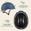 Retrospec Remi Kids' Bike Helmet for Youth Boys & Girls- Bicycle Helmet with Built-in Visor and Adjustable Reflective Straps for Skateboarding, Scooters, Rollerblading - Matte Navy - 49-53cm view 3