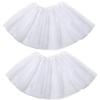 Kids Tutu Skirts 3 Layered Tulle, Fit Most 2-8 yrs Little Girls for Dance Party Costume (#02 White, 2) view 1