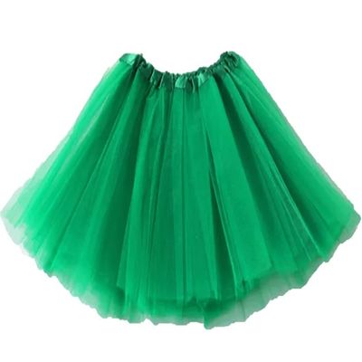 Kids Tutu Skirts 3 Layered Tulle, Fit Most 2-8 yrs Little Girls for Dance Party Costume (#05 Green, 1)