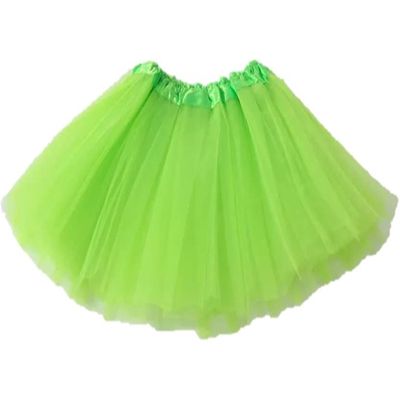 Kids Tutu Skirts 3 Layered Tulle, Fit Most 2-8 yrs Little Girls for Dance Party Costume (#07 Lime Green, 1)
