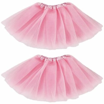 Kids Tutu Skirts 3 Layered Tulle, Fit Most 2-8 yrs Little Girls for Dance Party Costume (#09 Light Pink, 2)
