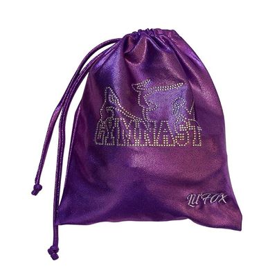 LIL'FOX 8"x10" Drawstring Gymnastics SMALL GRIP BAG 26x20cm | Lightweight Bag for Personal Equipment | Shiny Foil Rhinestones