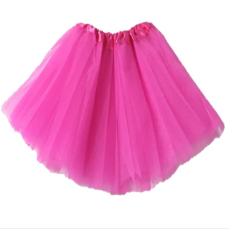 Kids Tutu Skirts 3 Layered Tulle, Fit Most 2-8 yrs Little Girls for Dance Party Costume (#11 Fuchsia, 1)