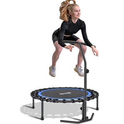 Newan 40" Silent Mini Trampoline Fitness Trampoline Bungee Rebounder Jumping Cardio Trainer Workout for Adults - Max Limit 330 lbs