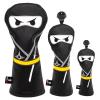 Golf Club Headcover 3 Wood Headcover Ninja Design Magnetic Closure Elegant Embroidery Premium Leather Driver Fairway Wood Hybrid Blade Mallet Putter Cover Wood Head Cover view 1