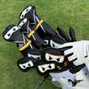 Golf Club Headcover 3 Wood Headcover Ninja Design Magnetic Closure Elegant Embroidery Premium Leather Driver Fairway Wood Hybrid Blade Mallet Putter Cover Wood Head Cover view 2