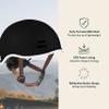 Retrospec Remi Kids' Bike Helmet for Youth Boys & Girls- Bicycle Helmet with Built-in Visor and Adjustable Reflective Straps for Skateboarding, Scooters, Rollerblading - Matte Black - 49-53cm view 2