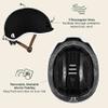 Retrospec Remi Kids' Bike Helmet for Youth Boys & Girls- Bicycle Helmet with Built-in Visor and Adjustable Reflective Straps for Skateboarding, Scooters, Rollerblading - Matte Black - 49-53cm view 3