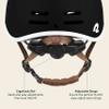 Retrospec Remi Kids' Bike Helmet for Youth Boys & Girls- Bicycle Helmet with Built-in Visor and Adjustable Reflective Straps for Skateboarding, Scooters, Rollerblading - Matte Black - 49-53cm view 4