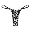BAIKUTOUAN Cow Print Pattern Womens Sexy T Back Thong Underwear G String Print Panty Funny view 2