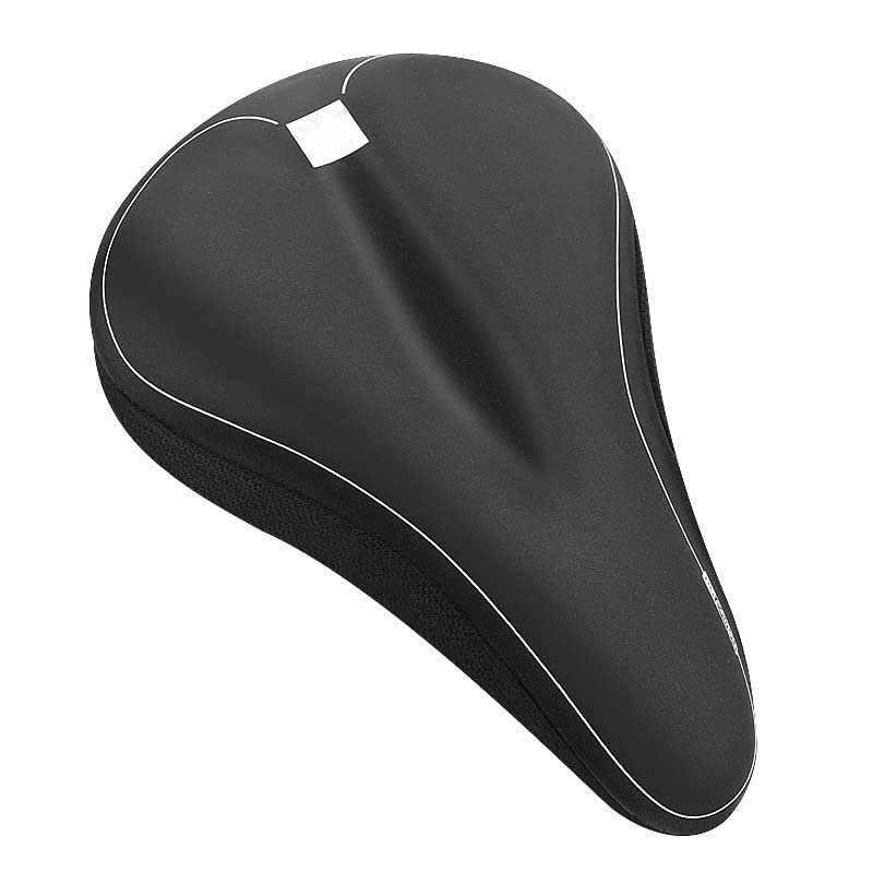 Bike Seat Cushion, 11.4x7.8 in Gel Padded Bike Seat Cover for Men & Women Comfort, Extra Soft & Stable Bicycle Cushion Seat for Outdoor, Exercise, Spin Bike Seat