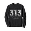 Detroit 313 Area Code Skyline Michigan Vintage Sweatshirt view 1