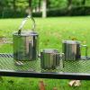 5 in 1 Camping Cookware Set Stainless Steel Kettle Nonstick Cup Bowl Pot Compact for Outdoors Indoors Kitchen Family Campfire Hiking view 3