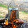 5 in 1 Camping Cookware Set Stainless Steel Kettle Nonstick Cup Bowl Pot Compact for Outdoors Indoors Kitchen Family Campfire Hiking view 4