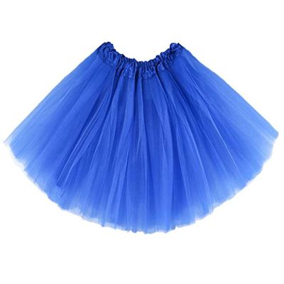 Kids Tutu Skirts 3 Layered Tulle, Fit Most 2-8 yrs Little Girls for Dance Party Costume (#12 Royal Blue, 1)
