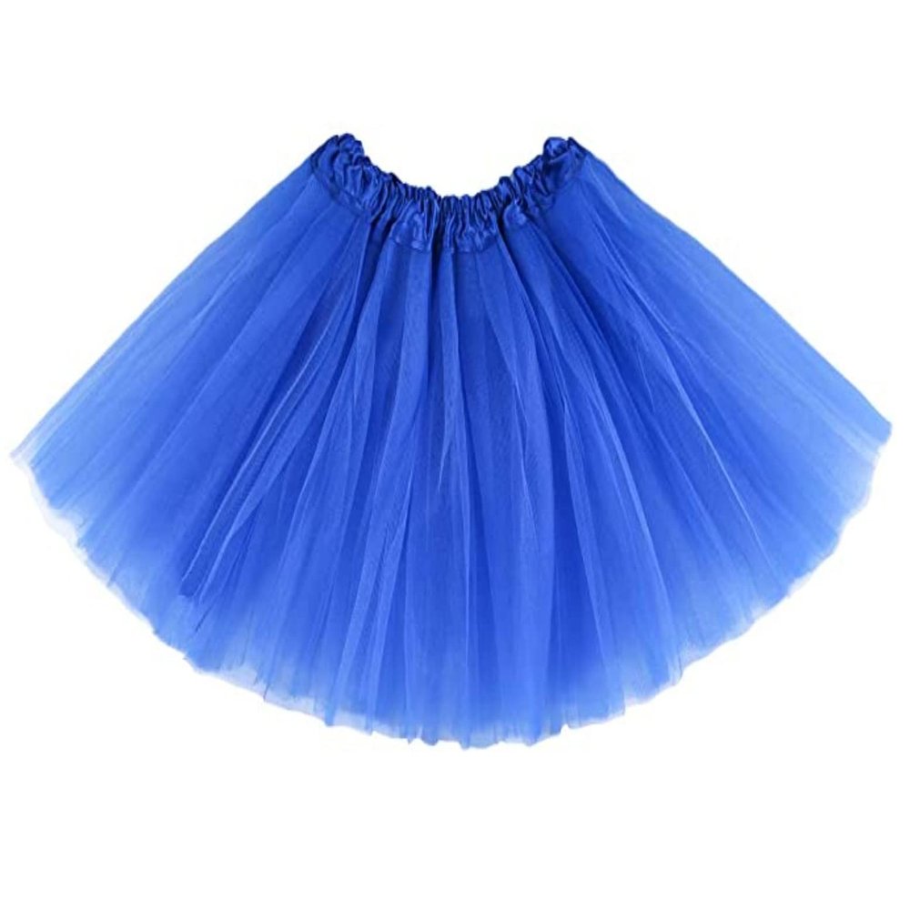 Kids Tutu Skirts 3 Layered Tulle, Fit Most 2-8 yrs Little Girls for Dance Party Costume (#12 Royal Blue, 1)