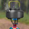Camping Cooking Kettle Pot Stainless Steel Travelling Hiking Picnic Tableware 1.2L Portable Cookware Coffee Pot Teapot Equipment,Orange view 2