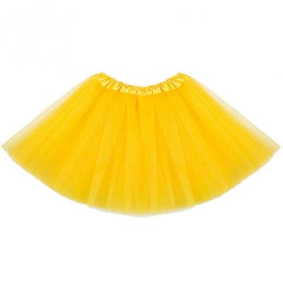 Kids Tutu Skirts 3 Layered Tulle, Fit Most 2-8 yrs Little Girls for Dance Party Costume (#13 Yellow, 1)