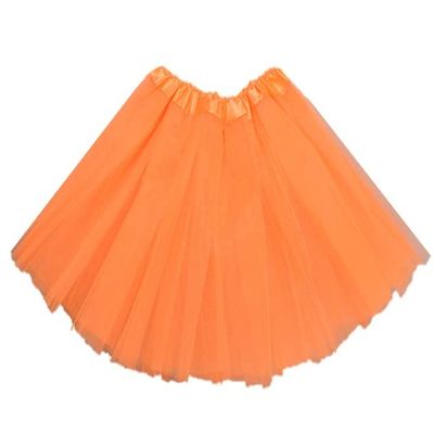 Kids Tutu Skirts 3 Layered Tulle, Fit Most 2-8 yrs Little Girls for Dance Party Costume (#18 Orange, 1)