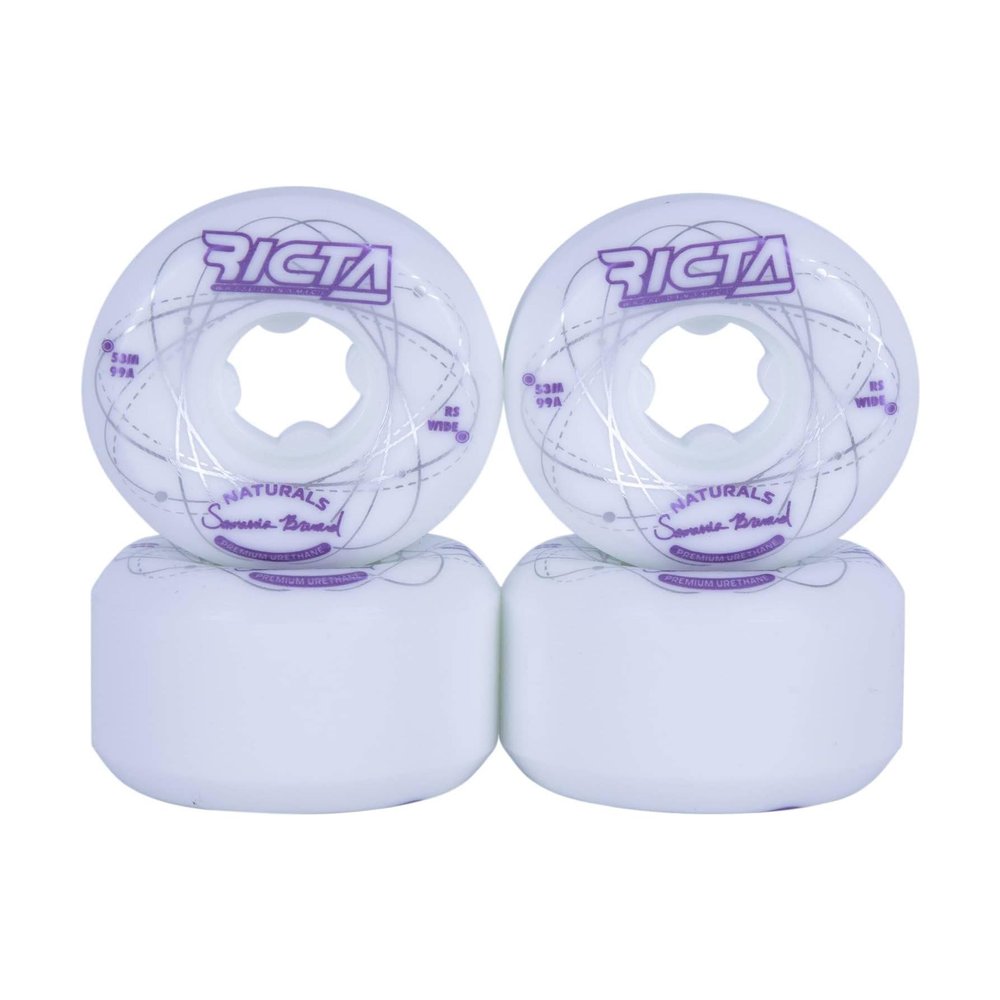 Ricta Brevard Orbital Naturals 53mm White Purple Wide 99a Skateboard Wheels