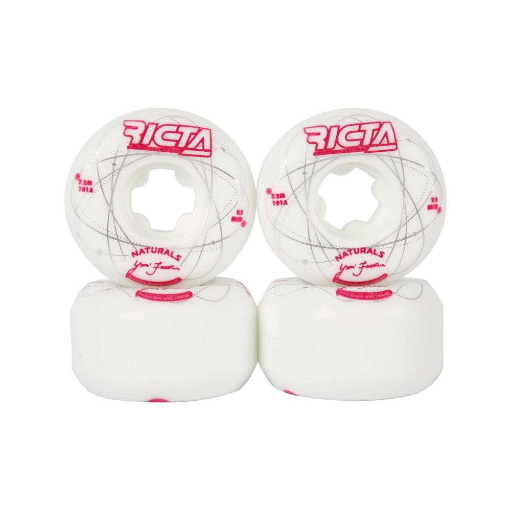 Ricta Facchini Orbital Naturals 52mm White Metallic Red Mid 101a Skateboard Wheels (22222957)