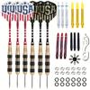 Steel Tip Darts Set - Professional Darts Steel Tip for Dartboard - Includes Brass Barrels + Plastic & Aluminum Shafts + Rubber O'Rings + Flights + Darts Sharpener + Wrench (22g-USA B-STC10450) view 1