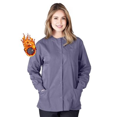 Women's Scrub Jacket Warm Up Medical Scrub Jackets for Women (Charcoal, 2X-Large)