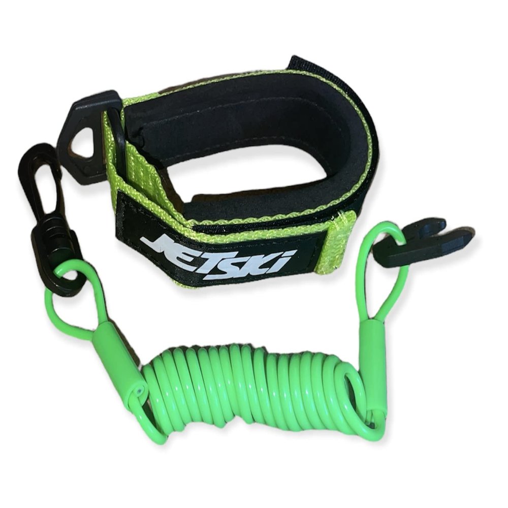 JLP Compatible With Jet Ski ATV JetSki Pro Floating Wrist Band and Lanyard With Swivwl Clip And Kaw End Key Green-Green