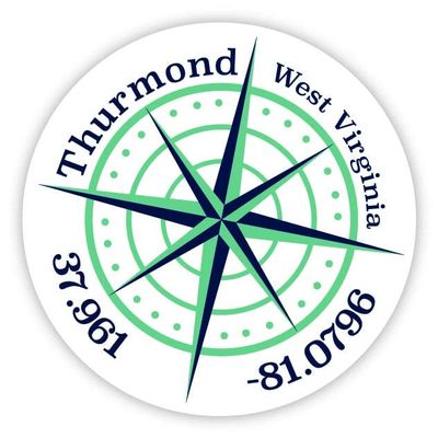 Thurmond West Virginia 4-Inch Vinyl Decal Sticker Latitude Longitude Compass Design