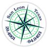San Leon Texas 2-Inch Vinyl Decal Sticker Latitude Longitude Compass Design view 1