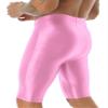 Loloda Men's Glossy Oily Quick Dry Compression Yoga Workout Tight Shorts Leggings Swimwear Pink X-Large view 2