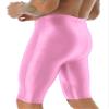 easyforever Mens Compression Shorts with Bulge Pouch Gym Workout Bodybuilding Yoga Swimming Capris Tights Pant Pink A Medium view 2