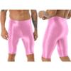 easyforever Mens Compression Shorts with Bulge Pouch Gym Workout Bodybuilding Yoga Swimming Capris Tights Pant Pink A Medium view 3
