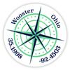 Wooster Ohio 4-Inch Vinyl Decal Sticker Latitude Longitude Compass Design view 1
