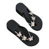 Womens Butterfly Rhinestone Flip Flop Sandals Summer Casual Thong Strap Clip Toe Wedge Heel Platform Slipper Comfortable Slip-on Beach Shoes Green view 1