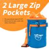 Chalk Bag for Rock Climbing, Climbing Chalk Bag for Bouldering with 2 Large Zipper Storage Pockets, Premium Gym Chalk Bag for Weightlifting, Great Gift and Rock Climbing Gear, Azure Blue view 3