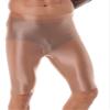easyforever Mens Compression Shorts with Bulge Pouch Gym Workout Bodybuilding Yoga Swimming Capris Tights Pant Coffee A Medium view 2