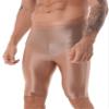 easyforever Mens Compression Shorts with Bulge Pouch Gym Workout Bodybuilding Yoga Swimming Capris Tights Pant Coffee A Medium view 3