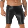 easyforever Mens Compression Shorts with Bulge Pouch Gym Workout Bodybuilding Yoga Swimming Capris Tights Pant Black A Large view 1