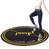 Nisorpa Jump Rope Mat 49'' Round Non-Slip Pad 1/4'' Thick Durable Workout Shock Absorbing for Skipping, Cardio, Cross Exercise, Gym - Black and Yellow view 1