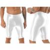easyforever Mens Compression Shorts with Bulge Pouch Gym Workout Bodybuilding Yoga Swimming Capris Tights Pant White A X-Large view 3
