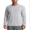 CRZ YOGA Crewneck Workout Long Sleeve Shirts for Men - Quick Dry Running Athletic T-Shirts Lightweight Basic Tops Light Gray Heather Large view 1