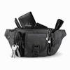 FRTKK Tactical Fanny Pack Military Waist Bag Pack with USA Flag Patch Utility Hip Pack with Adjustable Strap for Outdoors Fishing Cycling Camping Hiking Dog Walking (Black) view 2