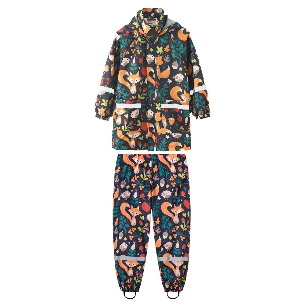 Kids Boys Girls Dinosaur Rainbow Printed Button Rain Jacket Hooded Windproof Raincoat Baby Long Sleeve (Black, 6 Year)